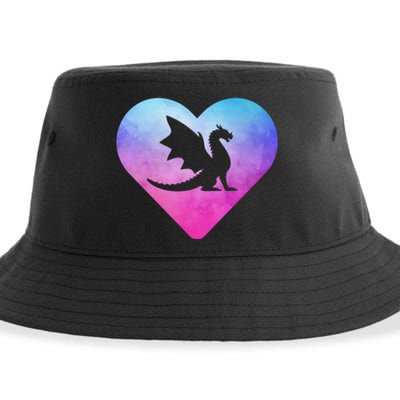 Cute Dragon Heart Love Sustainable Bucket Hat