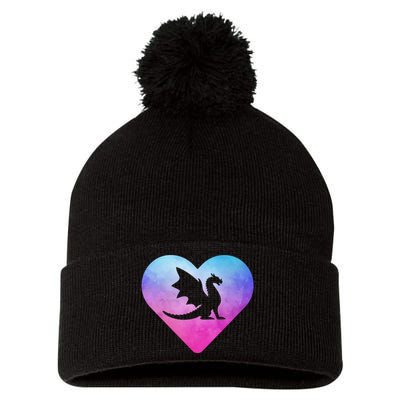 Cute Dragon Heart Love Pom Pom 12in Knit Beanie