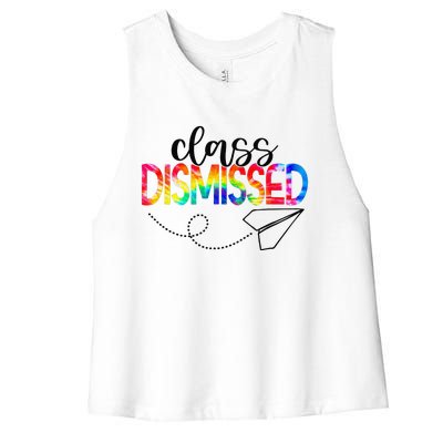 Class Dismissed Happy Last Day Of School Teacher Student Gift Women's Racerback Cropped Tank