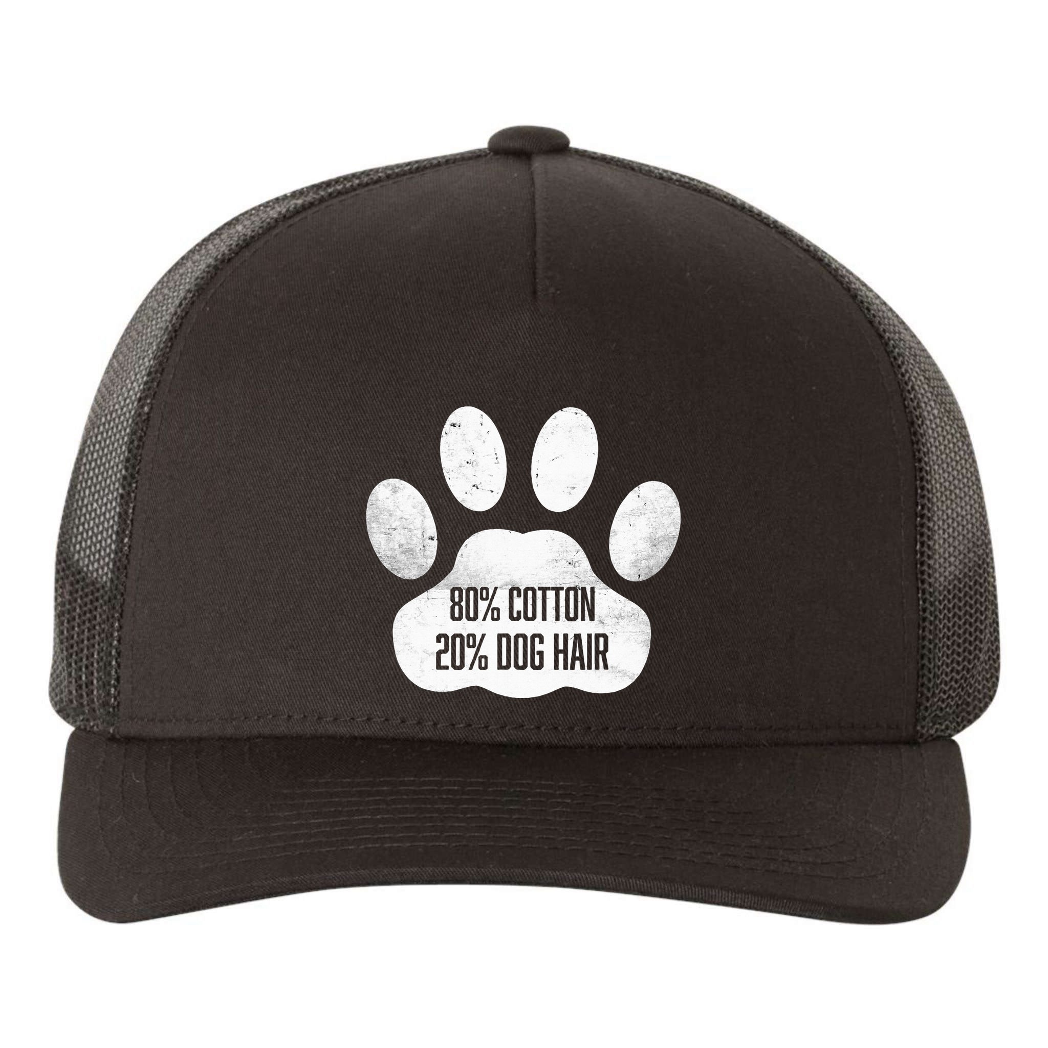Cotton Dog Hair Traces Of Dog Dog Sayings Yupoong Adult 5-Panel Trucker Hat
