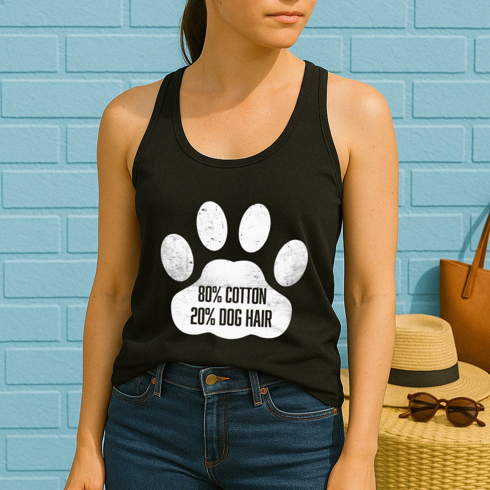 Cotton Dog Hair Traces Of Dog Dog Sayings Womens Tank Top