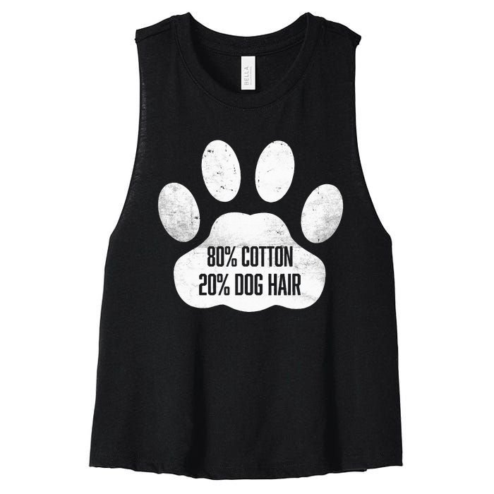 Cotton Dog Hair Traces Of Dog Dog Sayings Women's Racerback Cropped Tank