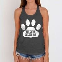 Cotton Dog Hair Traces Of Dog Dog Sayings Women's Knotted Racerback Tank