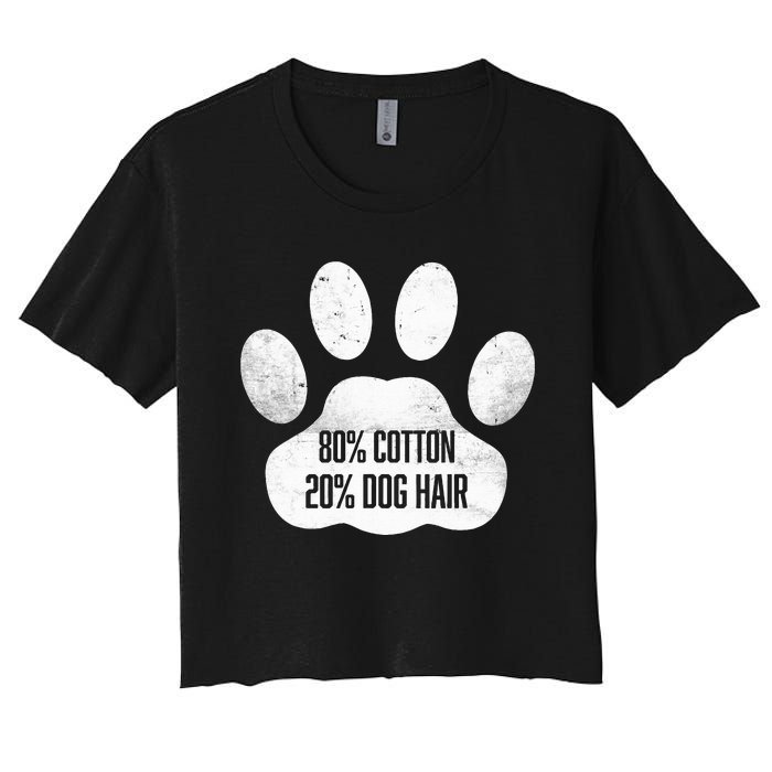 Cotton Dog Hair Traces Of Dog Dog Sayings Women's Crop Top Tee