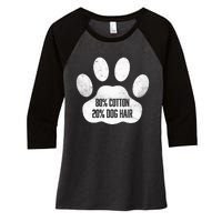 Cotton Dog Hair Traces Of Dog Dog Sayings Women's Tri-Blend 3/4-Sleeve Raglan Shirt