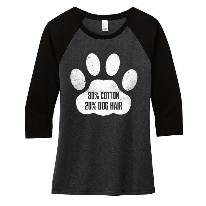 Cotton Dog Hair Traces Of Dog Dog Sayings Women's Tri-Blend 3/4-Sleeve Raglan Shirt