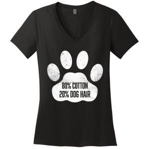 Cotton Dog Hair Traces Of Dog Dog Sayings Women's V-Neck T-Shirt