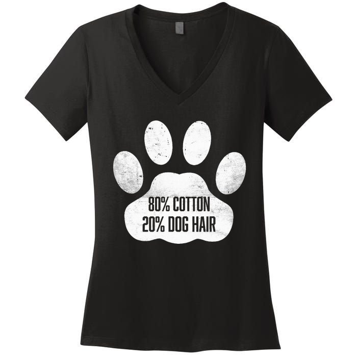 Cotton Dog Hair Traces Of Dog Dog Sayings Women's V-Neck T-Shirt