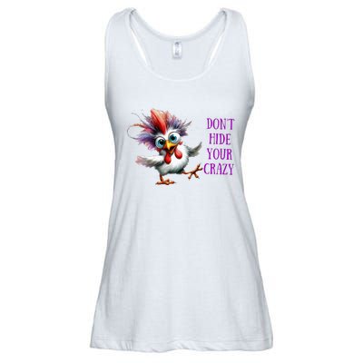 Chicken Don’T Hide Your Crazy Ladies Essential Flowy Tank