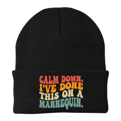 Calm Down I've Done This On A Mannequin Funny Vintage Beanie