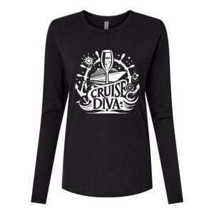 Cruise Diva ItS Cruise Time Cruise Ship Funny Cruising Womens Cotton Relaxed Long Sleeve T-Shirt