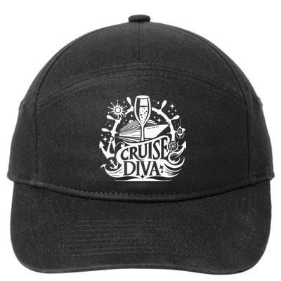 Cruise Diva ItS Cruise Time Cruise Ship Funny Cruising 7-Panel Snapback Hat