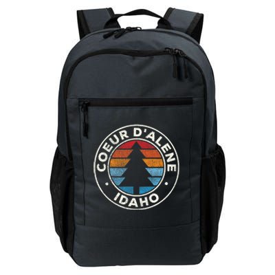 Coeur DAlene Idaho ID Vintage Graphic Retro 70s Daily Commute Backpack