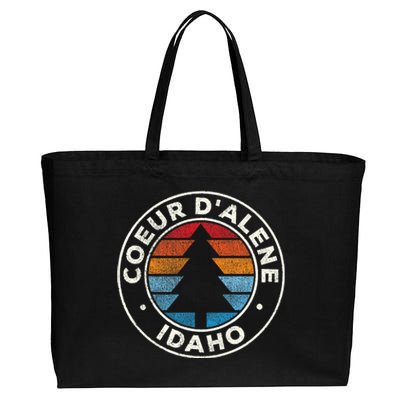 Coeur DAlene Idaho ID Vintage Graphic Retro 70s Cotton Canvas Jumbo Tote