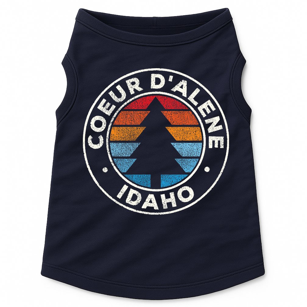 Coeur DAlene Idaho ID Vintage Graphic Retro 70s Doggie Tank