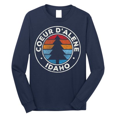 Coeur DAlene Idaho ID Vintage Graphic Retro 70s Long Sleeve Shirt
