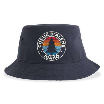 Coeur DAlene Idaho ID Vintage Graphic Retro 70s Sustainable Bucket Hat