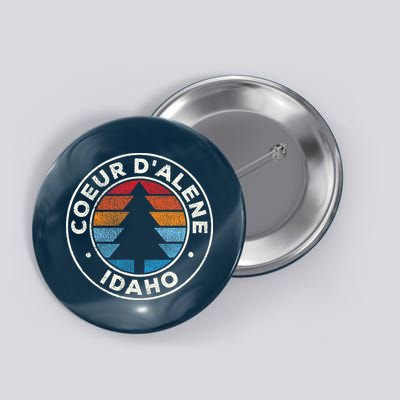 Coeur DAlene Idaho ID Vintage Graphic Retro 70s Button