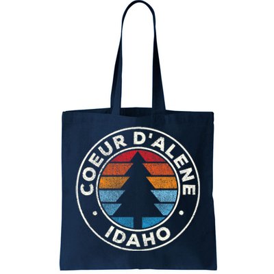 Coeur DAlene Idaho ID Vintage Graphic Retro 70s Tote Bag