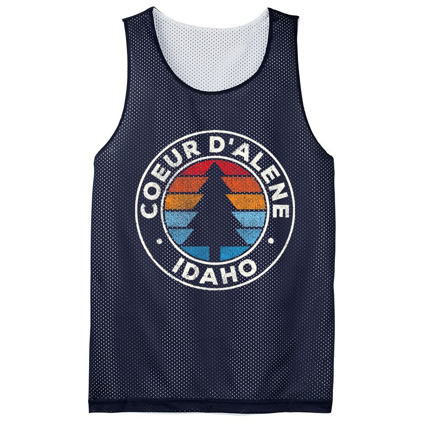 Coeur DAlene Idaho ID Vintage Graphic Retro 70s Mesh Reversible Basketball Jersey Tank