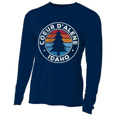 Coeur DAlene Idaho ID Vintage Graphic Retro 70s Cooling Performance Long Sleeve Crew