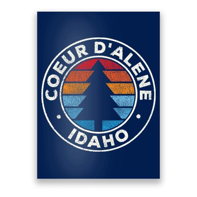 Coeur DAlene Idaho ID Vintage Graphic Retro 70s Poster