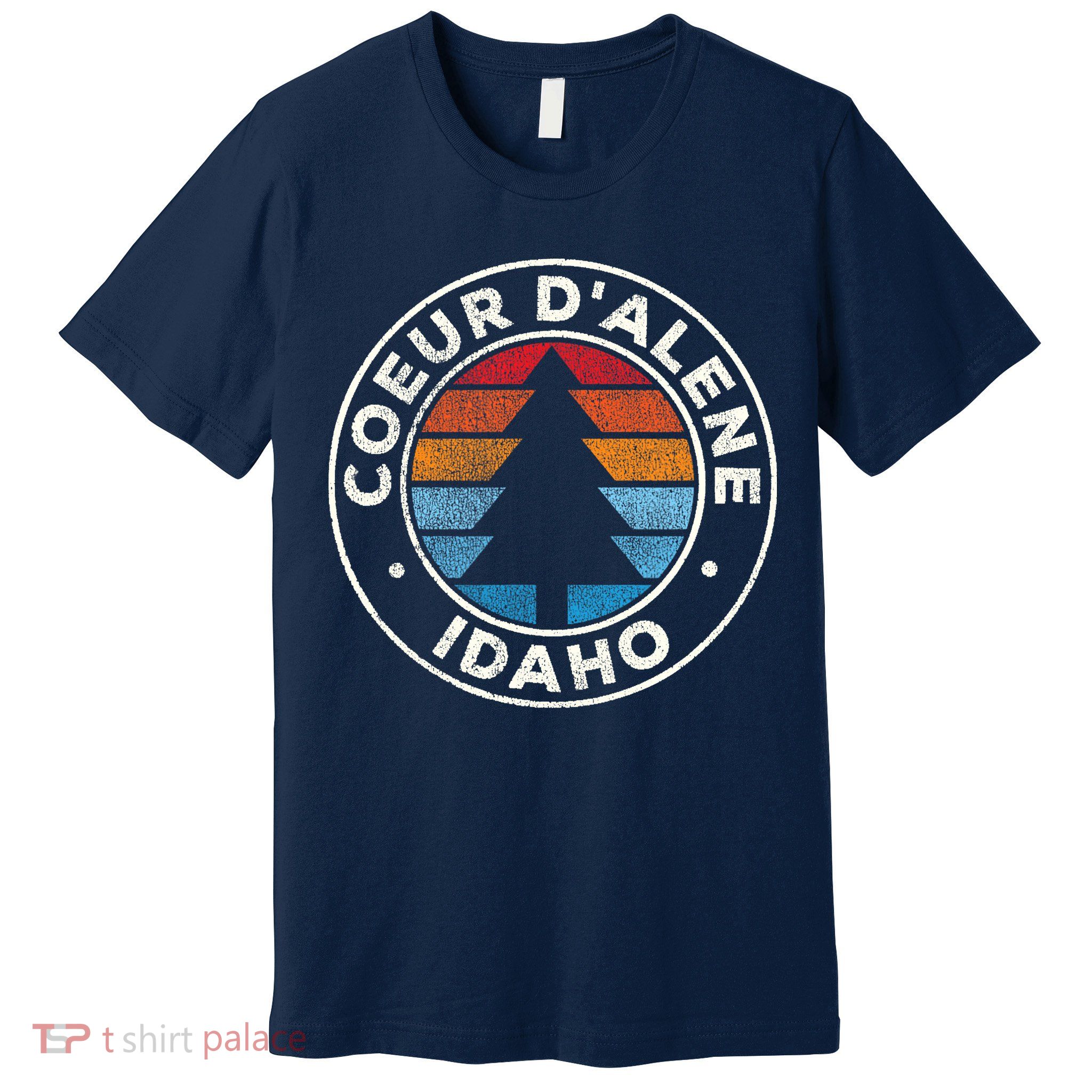 Coeur DAlene Idaho ID Vintage Graphic Retro 70s Premium T-Shirt