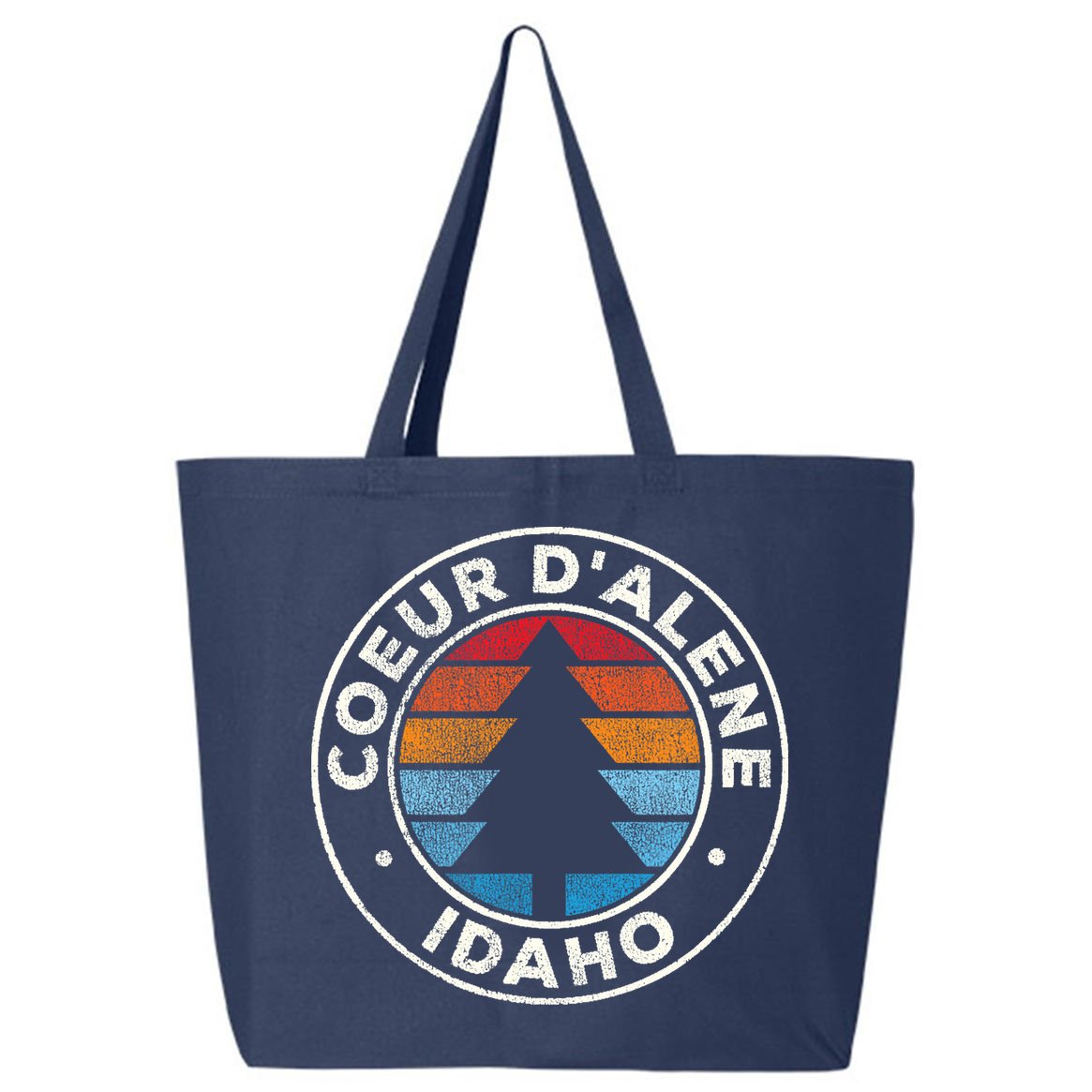 Coeur DAlene Idaho ID Vintage Graphic Retro 70s 25L Jumbo Tote