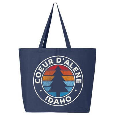 Coeur DAlene Idaho ID Vintage Graphic Retro 70s 25L Jumbo Tote