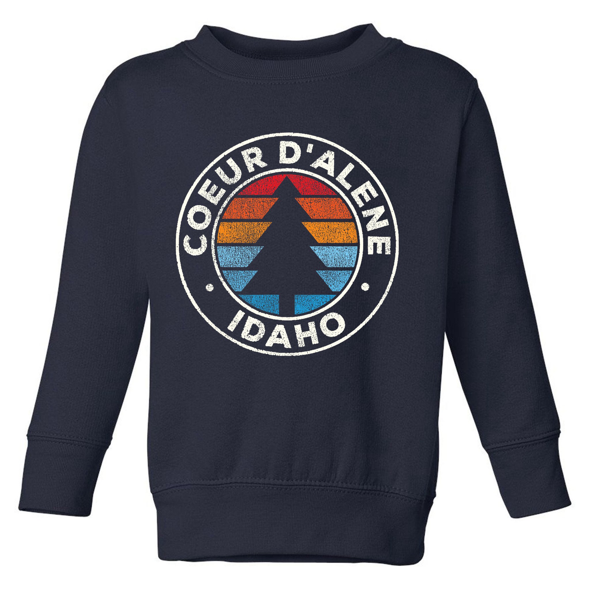 Coeur DAlene Idaho ID Vintage Graphic Retro 70s Toddler Sweatshirt