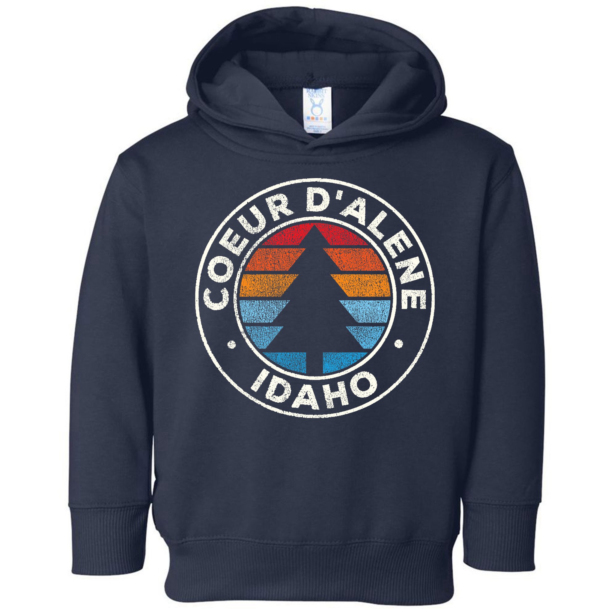 Coeur DAlene Idaho ID Vintage Graphic Retro 70s Toddler Hoodie