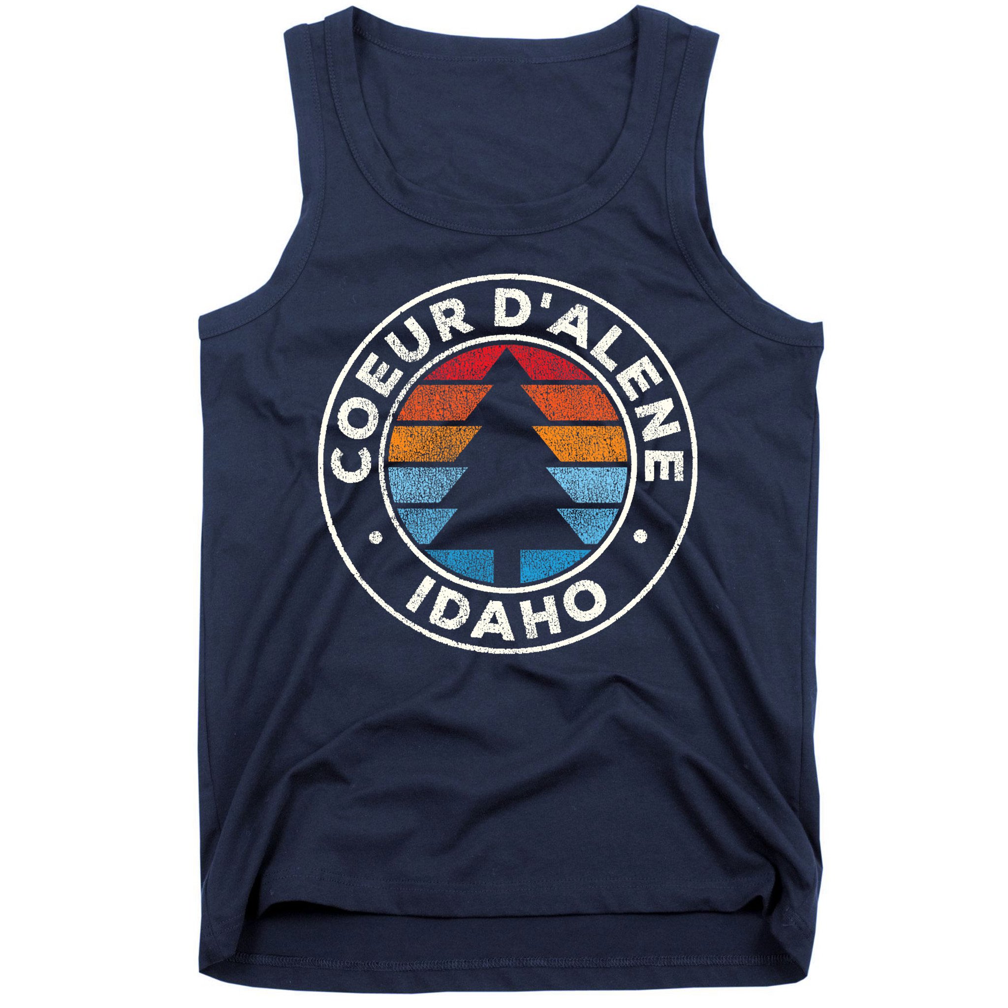 Coeur DAlene Idaho ID Vintage Graphic Retro 70s Tank Top