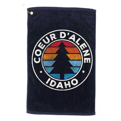 Coeur DAlene Idaho ID Vintage Graphic Retro 70s Golf Towel