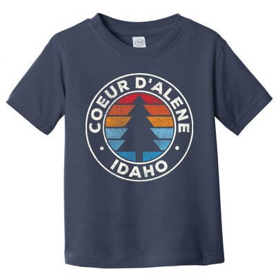 Coeur DAlene Idaho ID Vintage Graphic Retro 70s Toddler T-Shirt