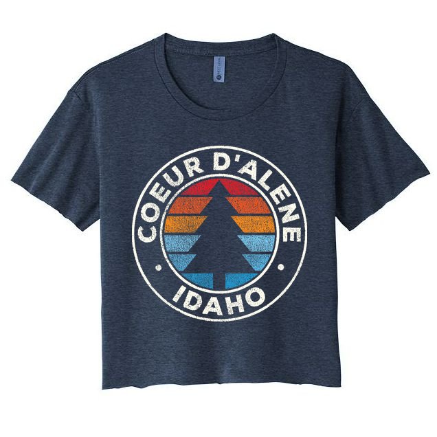 Coeur DAlene Idaho ID Vintage Graphic Retro 70s Crop Top