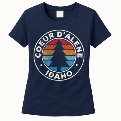 Coeur DAlene Idaho ID Vintage Graphic Retro 70s Womens T-Shirt