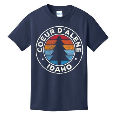 Coeur DAlene Idaho ID Vintage Graphic Retro 70s Kids T-Shirt