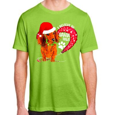 Christmas Dog I Believe In Santa Paws Gift Adult ChromaSoft Performance T-Shirt