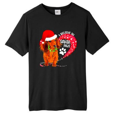 Christmas Dog I Believe In Santa Paws Gift Tall Fusion ChromaSoft Performance T-Shirt