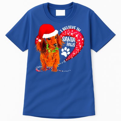 Christmas Dog I Believe In Santa Paws Gift Tall T-Shirt