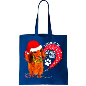 Christmas Dog I Believe In Santa Paws Gift Tote Bag