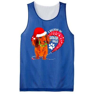 Christmas Dog I Believe In Santa Paws Gift Mesh Reversible Basketball Jersey Tank