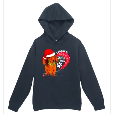 Christmas Dog I Believe In Santa Paws Gift Urban Pullover Hoodie