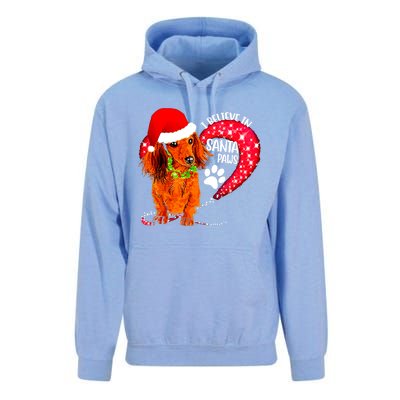 Christmas Dog I Believe In Santa Paws Gift Unisex Surf Hoodie