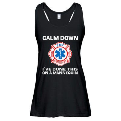 Calm Down IVe Done This On A Mannequin Funny Emt Gift Gag Ladies Essential Flowy Tank