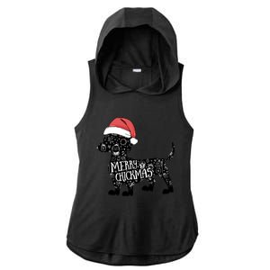 Christmas Dachshund In Santa Hat Cute Merry Chickmas Meaningful Gift Ladies PosiCharge Tri-Blend Wicking Draft Hoodie Tank