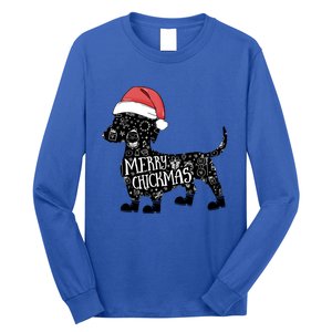 Christmas Dachshund In Santa Hat Cute Merry Chickmas Meaningful Gift Long Sleeve Shirt