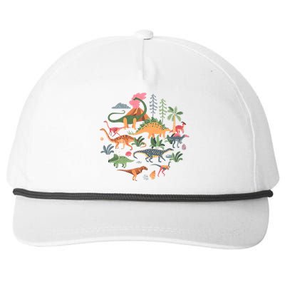 Cute Dinosaurs / Illustration Dino Collection Classic Snapback Five-Panel Rope Hat