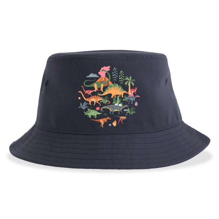 Cute Dinosaurs / Illustration Dino Collection Classic Sustainable Bucket Hat