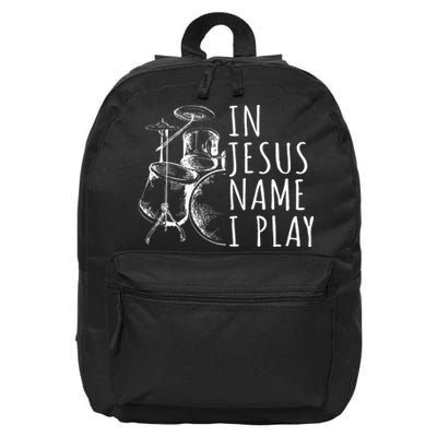 Christian Drumming In Jesus Name Play Drums Worship Drummer 16 in Basic Backpack
